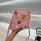 (Pink) Light luxury flower-embellished diamond handbag 1