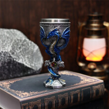 (blue) Unique Devil Claw High Stem Wine Glass Stainless Steel 200ml Gift Cup