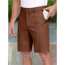 Men'S Cotton Shorts, Elastic Waist 9" Inseam Casual with Pockets for Work Beach 019 Brown 32