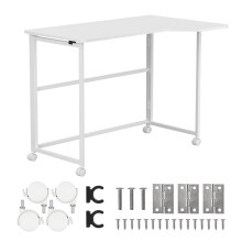 Maclean Folding Desk White Mobile 100x65 cm max. 50 kg Corner L-Shaped MC-1250 L/W