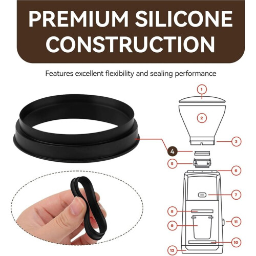 Gasket Replacement for Baratza Encore/ESP/Virtuoso+ Coffee Grinder Silicone Seal  Replacement Accessory 8PCS 2