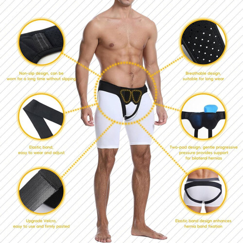 Hernia Belt for Men - Groin Support Truss for Inguinal Hernia Relief, Comfortable & Discreet Hernia Brace(L Size)