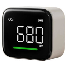 Portable CO2 Monitor NDIR Sensor Air Quality Detector with Temperature Humidity Sensor Clock Rechargeable CO2 Meter F