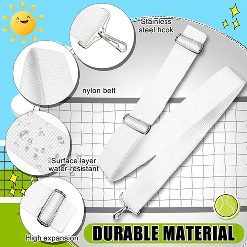 2 Pcs Adjustable Tennis Net Center Strap Court Webbing Adjustable Height Tennis Net Strap Adjustable Center Strap 1
