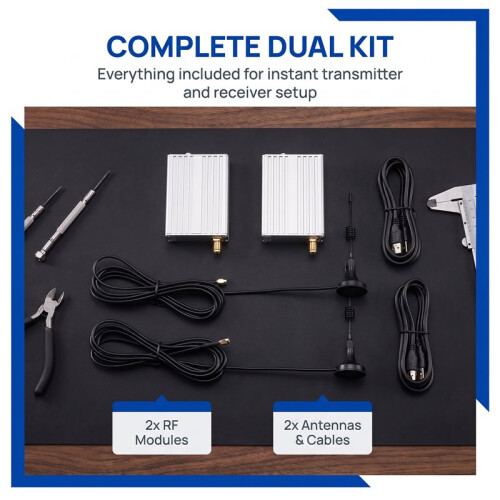2 Pezzi/ Trasmettitore e Ricevitore Wireless USB da 3 , 433 MHz, 500 MW per Kit Modulo RF (SV653 + Antenna A Ventosa) 2
