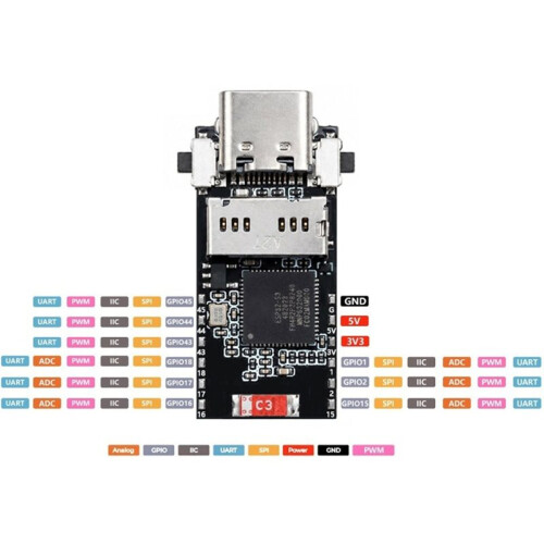 Placa de Desenvolvimento LCD ESP32-S3 com Display de 0,96 Polegadas, ST7789, Resolução 160x80, Porta , QST LVGL, Sem Necessidade de Cartão . 2