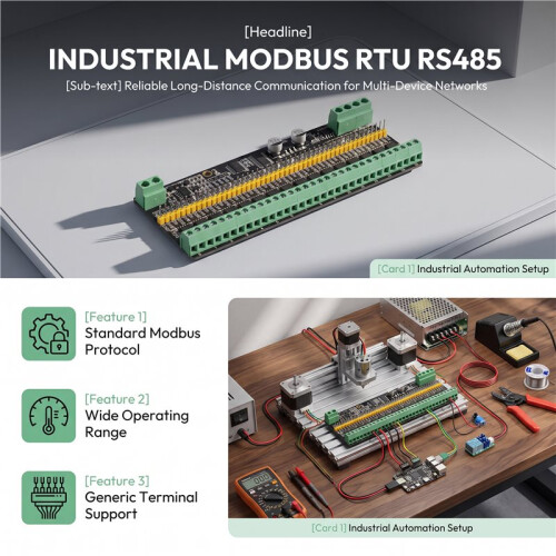 PCA9685PW Modbus RTU RS485 16-Channel PWM Controller Module for LED Dimming and Servo Control, Based  PCA9685 IC  5V 2