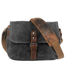Vintage Waxed Canvas Camera Bag Waterproof Shoulder Messenger Bag for DSLR Cameras Outdoor Travel Photography Case A