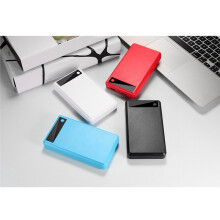 Powerbank-Gehäuse mit Display, Micro-USB- und Typ-C-Eingang, Externes Ladegerät für 6 X 18650-Akkus, DIY-Powerbank-Box, Außengehäuse, Blau