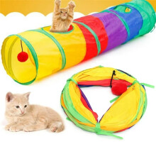 Collapsible Pet Cat Tunnel with Hanging Ball Foldable Toys Cat Rabbit Tunnel Funny Play Tube, Pet Supplies, Gift for Cat Lovers, Indoor Cat Essentials