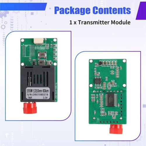 2Pcs TTL Optical Transmitter Module 60KM Optical End Device Dedicated Optical Port St Interface Module UART/SBUS 1