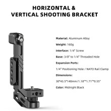 Aluminum L Holder 90 Vertical Bracket Handheld Stand for Osmo Pocket 3/4/4P/60LunaUltra Action Camera B