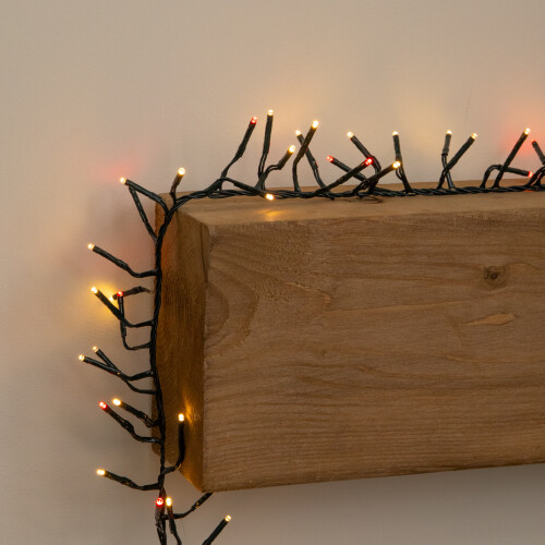 Premier 18.5m 1440 LED ClusterBrights Christmas String Lights in Red & Warm White 1