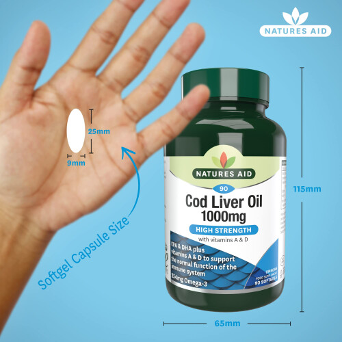 Natures Aid Natures Aid Cod Liver Oil 1000mg – 90 Capsules 2