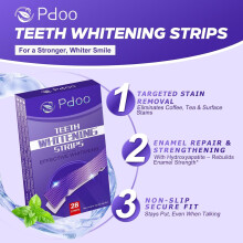 Purple Teeth Whitening Strips 14 Treatments - Enamel-Safe & No-Sensitivity & No-Slip Whitening Strips - Fast Teeth Whitening in 7 Days - Whitening Ki
