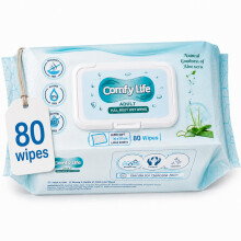 Comfy Life Premium Full Body Cleansing Wet Wipes For Adults - Large Luxury Fresh-feel Rinse-free Fragrance-free Bed Bath Intimate-care Soft Sheets (1