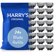 Harry’s Original Razor Blades for Men, 24 Razor Blade Refills, 5 Anti-Friction Shaving Blades with Precision Trimmer, Compatible with Harry’s Orig
