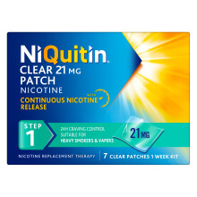 NiQuitin Clear Nicotine Patches Step 1 21mg, Pack of 7 (1 week)