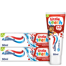 Aquafresh Little Teeth 3-5 years, Kids toothpaste, Gently Strengthens and Protects Little Teeth, Pack of 2 x 75ml