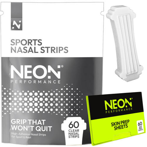 Neon Performance Nasal Strips 60 Pack Clear | Nose Strips for Sport & Sleep