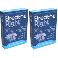 Breathe Right Nasal Strips Clear Small/Medium 10s | Instantly Relieves Nasal Congestion| Helps Reduce Snoring | Drug-Free | 10 Count (Pack of 2)