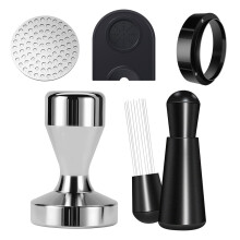 (SET1, 53MM) Stainless Steel Coffee Tamper 51mm 58mm, Solid Espresso Coffee Press & Distributor Tool for Coffee Machine Brewing