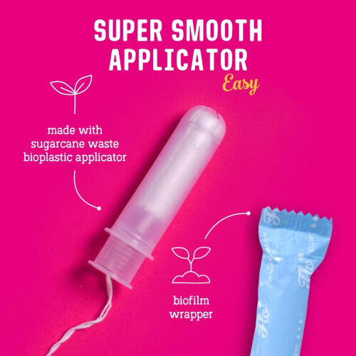 Flo Organic Cotton Applicator Tampons - 6 Super & 6 Super Plus 2