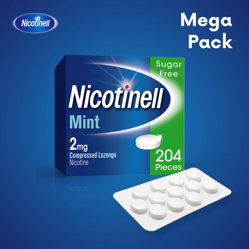 Nicotinell Mint Lozenge 2mg (204 Lozenges), Nicotine Lozenges, Mega Pack 1