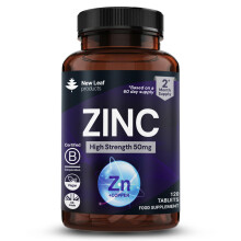 New Leaf Zinc Supplement 50mg, High Strength 120 Tablets
