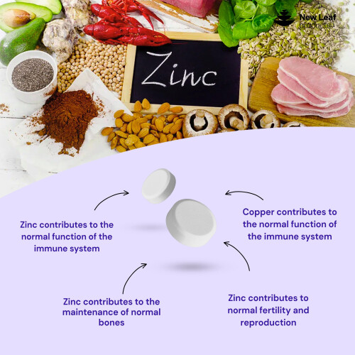 New Leaf Zinc Supplement 50mg, High Strength 120 Tablets 1