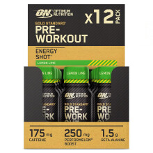 Optimum Nutrition Gold Standard Pre-Workout Energy Shot, Ready to Drink Food Supplement with Beta Alanine, Caffeine, PerforMelon Boost and Vitamin B6