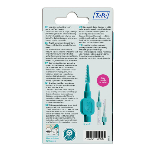 Tepe TePe EasyFit, Conical Interdental Brush, Turquoise, S/M, 6pcs 1
