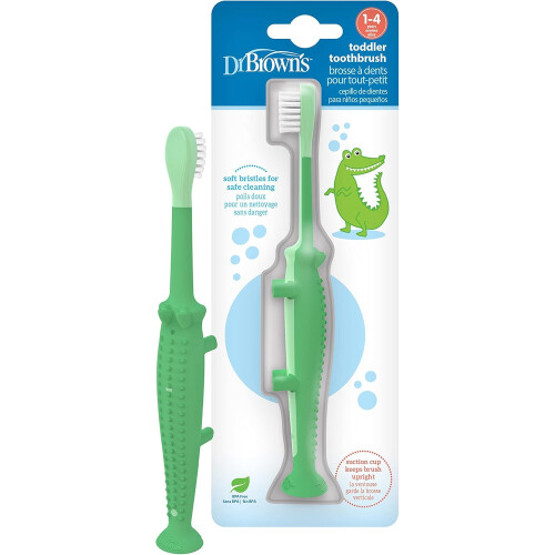 Dr. Brown's Crocodile Toddler Toothbrush, Green