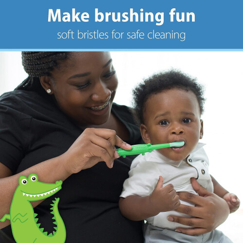 Dr. Brown's Crocodile Toddler Toothbrush, Green 2