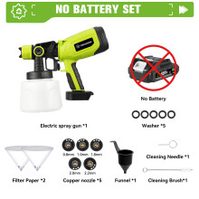 ONEGREEN Pistolet pulvérisateur électrique, 1400ml, 850W, compatible batterie Makita 18V, sans batterie