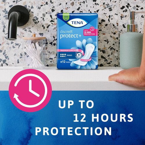 Tena TENA Discreet Protect+ Maxi Incontinence Pads (12 Count) 1