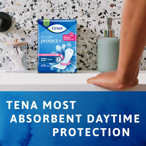 Tena TENA Discreet Protect+ Maxi Incontinence Pads (12 Count) 2
