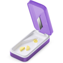 BUG HULL Pill Cutter with Removable Silicone Pad, Pill Cutter for Small Pills, Tablet Cutter for Pills, Pill Splitter with Stainless Steel Blade-Purp