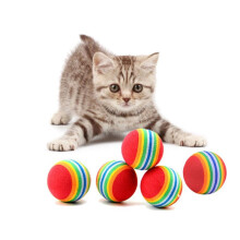 5pcs Rainbow Ball Pet Cat Toy EVA Ball Seven Colors Ball Puppy Cat Molar Toy Colorful Cotton Ball, Pet Supplies, Gift for Dog Owners