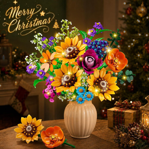 Adventskalender 2026: Wildblumenstrauß-Bauset mit Lichterkette 2