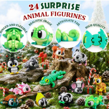 Calendar de Advent de Crăciun 2026 cu mini jucării cu animale imprimate 3D