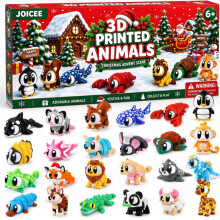 Calendario de Adviento de Navidad 2026 con mini juguetes de animales impresos en 3D