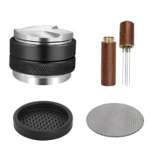 (4-piece set) Espresso Coffee Portafilter Filter Tool Set, Double-Ended Stainless Steel Tamper, Coffee Machine Accessories