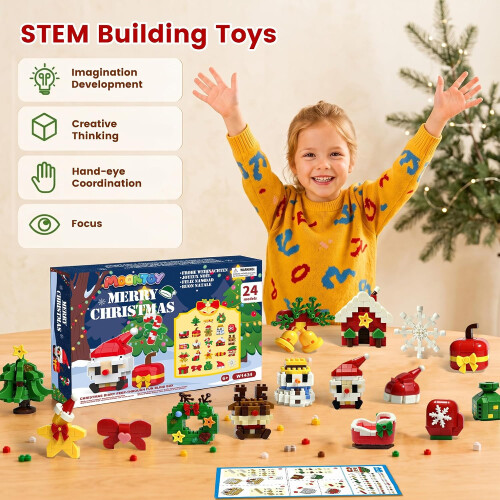 Christmas Advent Calendar 2026 Building Sets Micro Mini Xmas Blocks Kit 2