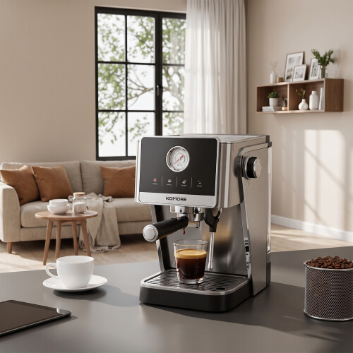 Living And Home 20 Bar Coffee Espresso Machine with Milk Frother
