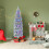 Costway 6 FT Pre-Lit Christmas Tree Hinged Slim Pencil Xmas Tree 9