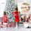 Costway 6 FT Snow Flocked Hinged Christmas Tree with 600 Branch Tips 6