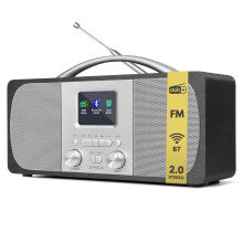 LEMEGA DR6 DAB Stereo Radio,Dual Speakers,Bluetooth, Alarm, Black Oak