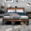 DUMEE King Size Bed Frame with Storage Wooden Headboard Metal Bed Frame 1
