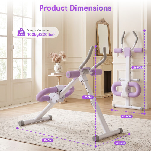 Multifunctional Ab Trainer Foldable Core Workout Machine Adjustable 2